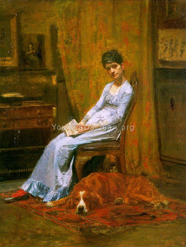 The Artist's Wife and his Setter Dog (Susan Macdowell Eakins) - 托马斯·伊肯斯